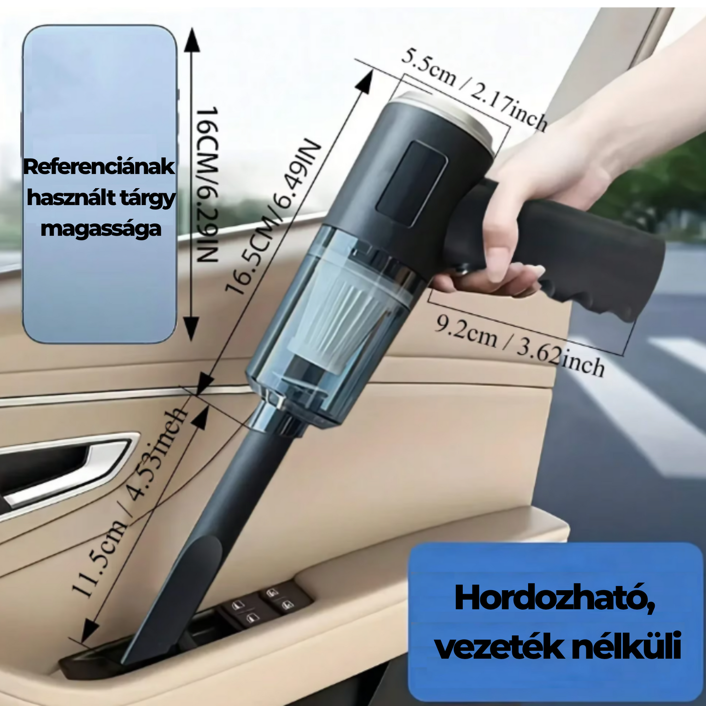 Hordozható vezeték nélküli porszívó 120W