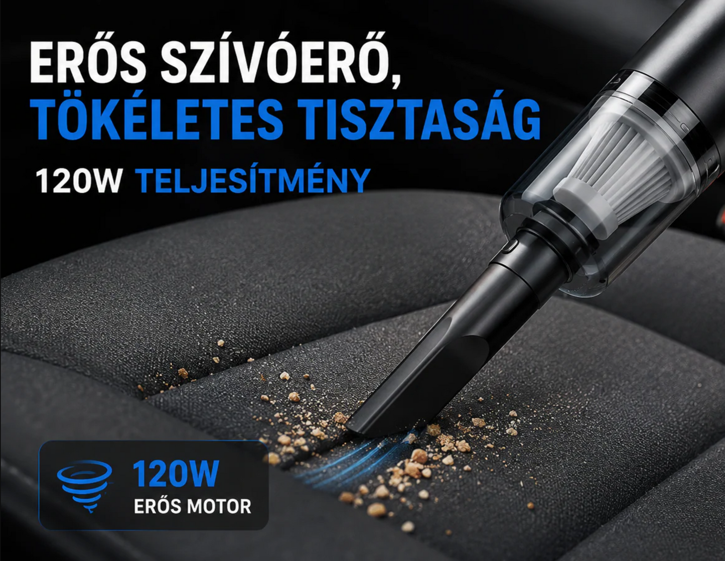 Hordozható vezeték nélküli porszívó 120W